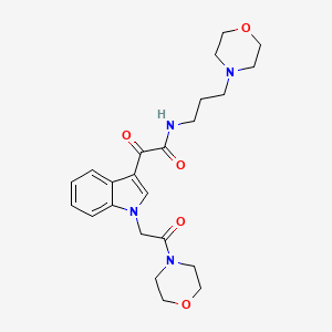 molecular formula C23H30N4O5 B2730684 2-(1-(2-morpholino-2-oxoethyl)-1H-indol-3-yl)-N-(3-morpholinopropyl)-2-oxoacetamide CAS No. 872855-59-9