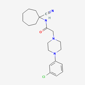 molecular formula C20H27ClN4O B2730688 2-[4-(3-chlorophenyl)piperazin-1-yl]-N-(1-cyanocycloheptyl)acetamide CAS No. 1090017-90-5