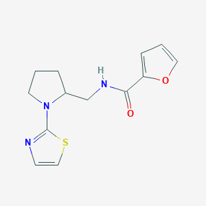 molecular formula C13H15N3O2S B2730691 N-((1-(thiazol-2-yl)pyrrolidin-2-yl)methyl)furan-2-carboxamide CAS No. 1798623-98-9