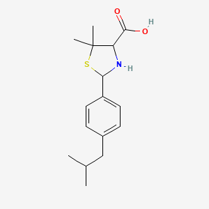 molecular formula C16H23NO2S B2730697 5,5-Dimethyl-2-(4-(2-methylpropyl)phenyl)-1,3-thiazolidine-4-carboxylic acid CAS No. 1041870-96-5