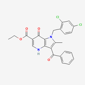 ethyl 3-benzoyl-1-(2,4-dichlorobenzyl)-7-hydroxy-2-methyl-1H-pyrrolo[3,2-b]pyridine-6-carboxylate