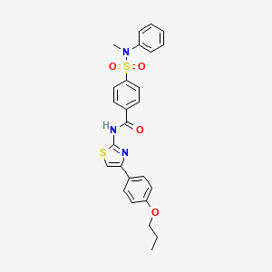 4-[methyl(phenyl)sulfamoyl]-N-[4-(4-propoxyphenyl)-1,3-thiazol-2-yl]benzamide