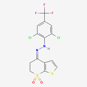 2,6-dichloro-N-[(Z)-(7,7-dioxo-5,6-dihydrothieno[2,3-b]thiopyran-4-ylidene)amino]-4-(trifluoromethyl)aniline