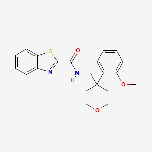 molecular formula C21H22N2O3S B2730717 N-((4-(2-甲氧苯基)四氢-2H-吡喃-4-基)甲基)苯并[d]噻唑-2-羧酰胺 CAS No. 1207055-20-6