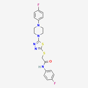 molecular formula C20H19F2N5OS2 B2730718 N-(4-氟苯基)-2-((5-(4-(4-氟苯基)哌嗪-1-基)-1,3,4-噻二唑-2-基)硫)乙酰胺 CAS No. 1105251-94-2