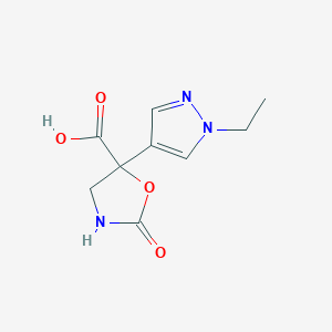 molecular formula C9H11N3O4 B2730720 5-(1-Ethylpyrazol-4-yl)-2-oxo-1,3-oxazolidine-5-carboxylic acid CAS No. 2248402-91-5