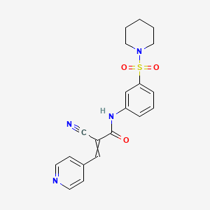 2-cyano-N-[3-(piperidine-1-sulfonyl)phenyl]-3-(pyridin-4-yl)prop-2-enamide