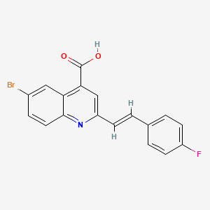 molecular formula C18H11BrFNO2 B2730722 6-溴-2-[2-(4-氟苯基)乙烯基]喹啉-4-羧酸 CAS No. 926254-74-2