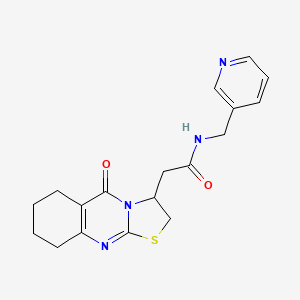 2-(5-oxo-3,5,6,7,8,9-hexahydro-2H-thiazolo[2,3-b]quinazolin-3-yl)-N-(pyridin-3-ylmethyl)acetamide
