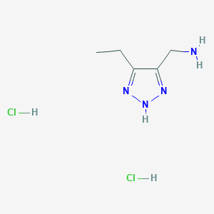 molecular formula C5H12Cl2N4 B2730731 (5-乙基-2H-三氮杂唑-4-基)甲胺;二盐酸盐 CAS No. 2580233-37-8