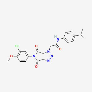 2-[5-(3-chloro-4-methoxyphenyl)-4,6-dioxo-4,5,6,6a-tetrahydropyrrolo[3,4-d][1,2,3]triazol-1(3aH)-yl]-N-(4-isopropylphenyl)acetamide