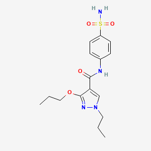 molecular formula C16H22N4O4S B2730737 3-丙氧基-1-丙基-N-(4-磺酰氨基苯基)-1H-吡唑-4-羧酰胺 CAS No. 1013758-66-1