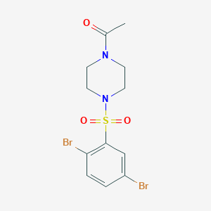 molecular formula C12H14Br2N2O3S B273074 1-Acetyl-4-[(2,5-dibromophenyl)sulfonyl]piperazine 