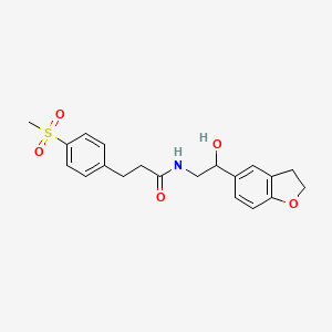 molecular formula C20H23NO5S B2730741 N-(2-(2,3-二氢苯并呋喃-5-基)-2-羟乙基)-3-(4-(甲磺基)苯基)丙酰胺 CAS No. 2034416-21-0