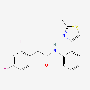 molecular formula C18H14F2N2OS B2730744 2-(2,4-difluorophenyl)-N-(2-(2-methylthiazol-4-yl)phenyl)acetamide CAS No. 1795197-78-2