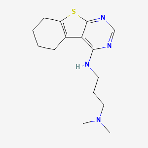 molecular formula C15H22N4S B2730745 N,N-dimethyl-N'-(5,6,7,8-tetrahydro[1]benzothieno[2,3-d]pyrimidin-4-yl)propane-1,3-diamine CAS No. 302581-09-5