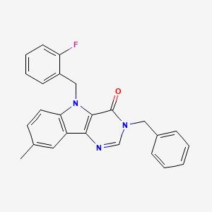 3-benzyl-5-(2-fluorobenzyl)-8-methyl-3H-pyrimido[5,4-b]indol-4(5H)-one