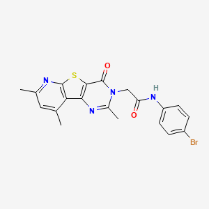 molecular formula C20H17BrN4O2S B2730764 2-(7-chloro-6-fluoro-10-oxo-3,4,5,10-tetrahydrobenzo[b]-1,6-naphthyridin-2(1H)-yl)-N-(3,5-difluorophenyl)acetamide CAS No. 1251681-30-7
