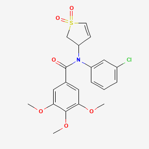 molecular formula C20H20ClNO6S B2730771 N-(3-chlorophenyl)-N-(1,1-dioxido-2,3-dihydrothiophen-3-yl)-3,4,5-trimethoxybenzamide CAS No. 863007-77-6