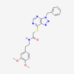 molecular formula C23H24N6O3S B2730781 2-((3-benzyl-3H-[1,2,3]triazolo[4,5-d]pyrimidin-7-yl)thio)-N-(3,4-dimethoxyphenethyl)acetamide CAS No. 863452-98-6