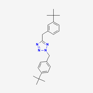 molecular formula C23H30N4 B2730785 5-[3-(叔丁基)苯甲基]-2-[4-(叔丁基)苯甲基]-2H-1,2,3,4-噻唑 CAS No. 866151-74-8