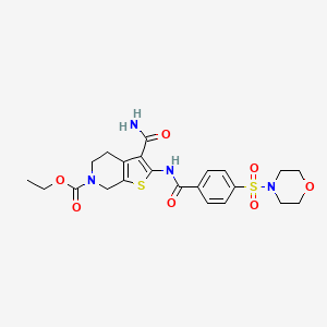 ethyl 3-carbamoyl-2-(4-(morpholinosulfonyl)benzamido)-4,5-dihydrothieno[2,3-c]pyridine-6(7H)-carboxylate