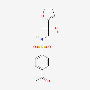 molecular formula C15H17NO5S B2730789 4-acetyl-N-(2-(furan-2-yl)-2-hydroxypropyl)benzenesulfonamide CAS No. 1396791-51-7