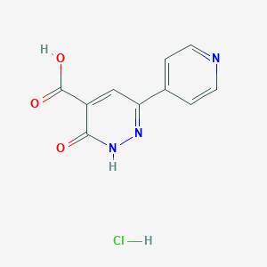 molecular formula C10H8ClN3O3 B2730796 6-Oxo-3-pyridin-4-yl-1H-pyridazine-5-carboxylic acid;hydrochloride CAS No. 2260937-88-8