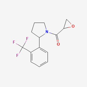 molecular formula C14H14F3NO2 B2730803 Oxiran-2-yl-[2-[2-(trifluoromethyl)phenyl]pyrrolidin-1-yl]methanone CAS No. 2411253-54-6