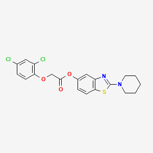 molecular formula C20H18Cl2N2O3S B2730804 2-(Piperidin-1-yl)benzo[d]thiazol-5-yl 2-(2,4-dichlorophenoxy)acetate CAS No. 2034602-53-2