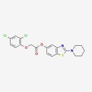 molecular formula C20H18Cl2N2O3S B2730804 2-(哌啶-1-基)苯并[d]噻唑-5-基 2-(2,4-二氯苯氧基)乙酸酯 CAS No. 2034602-53-2