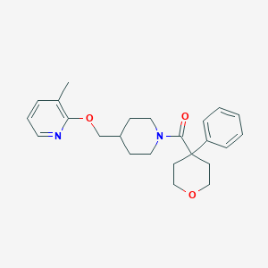 molecular formula C24H30N2O3 B2730805 3-Methyl-2-{[1-(4-phenyloxane-4-carbonyl)piperidin-4-yl]methoxy}pyridine CAS No. 2200931-65-1