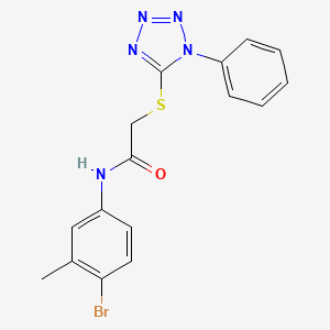 molecular formula C16H14BrN5OS B2730806 N-(4-bromo-3-methylphenyl)-2-[(1-phenyl-1H-1,2,3,4-tetrazol-5-yl)sulfanyl]acetamide CAS No. 329078-97-9