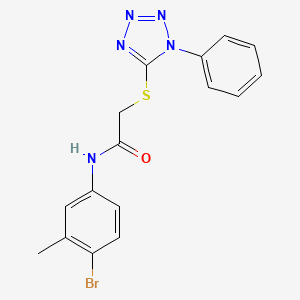 molecular formula C16H14BrN5OS B2730806 N-(4-溴-3-甲基苯基)-2-[(1-苯基-1H-1,2,3,4-四唑-5-基)硫代]乙酰胺 CAS No. 329078-97-9