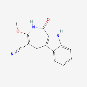 molecular formula C14H11N3O2 B2730810 3-Methoxy-1-oxo-1,2,5,10-tetrahydroazepino[3,4-b]indole-4-carbonitrile CAS No. 199604-01-8