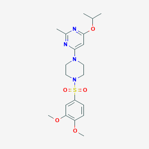 molecular formula C20H28N4O5S B2730811 4-(4-((3,4-Dimethoxyphenyl)sulfonyl)piperazin-1-yl)-6-isopropoxy-2-methylpyrimidine CAS No. 946354-51-4