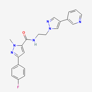 molecular formula C21H19FN6O B2730812 3-(4-氟苯基)-1-甲基-N-{2-[4-(吡啶-3-基)-1H-吡唑-1-基]乙基}-1H-吡唑-5-羧酰胺 CAS No. 2097914-72-0