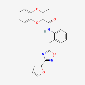 N-(2-((3-(furan-2-yl)-1,2,4-oxadiazol-5-yl)methyl)phenyl)-3-methyl-2,3-dihydrobenzo[b][1,4]dioxine-2-carboxamide