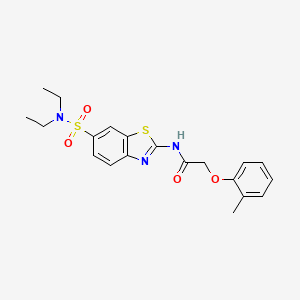 molecular formula C20H23N3O4S2 B2730818 N-[6-(二乙基磺酰基)-1,3-苯并噻唑-2-基]-2-(2-甲基苯氧基)乙酰胺 CAS No. 865592-98-9