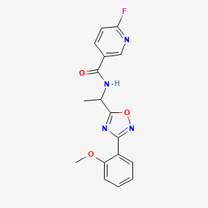 molecular formula C17H15FN4O3 B2730820 6-fluoro-N-{1-[3-(2-methoxyphenyl)-1,2,4-oxadiazol-5-yl]ethyl}pyridine-3-carboxamide CAS No. 1445126-76-0