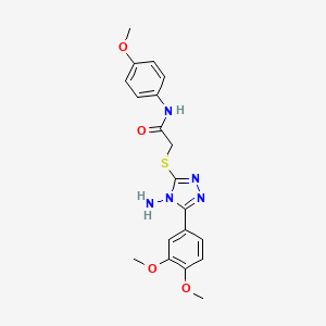 molecular formula C19H21N5O4S B2730824 2-{[4-amino-5-(3,4-dimethoxyphenyl)-4H-1,2,4-triazol-3-yl]sulfanyl}-N-(4-methoxyphenyl)acetamide CAS No. 577768-69-5