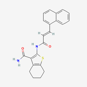 (E)-2-(3-(naphthalen-1-yl)acrylamido)-4,5,6,7-tetrahydrobenzo[b]thiophene-3-carboxamide