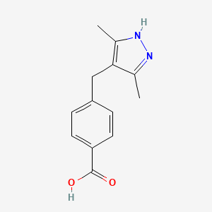 molecular formula C13H14N2O2 B2730839 4-[(3,5-dimethyl-1H-pyrazol-4-yl)methyl]benzoic acid CAS No. 461665-65-6