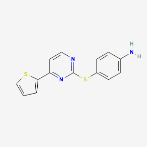 4-((4-(Thiophen-2-yl)pyrimidin-2-yl)thio)aniline