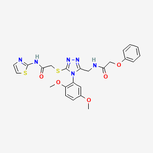 N-((4-(2,5-dimethoxyphenyl)-5-((2-oxo-2-(thiazol-2-ylamino)ethyl)thio)-4H-1,2,4-triazol-3-yl)methyl)-2-phenoxyacetamide