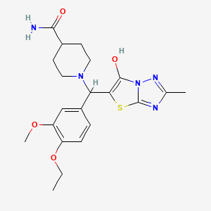 1-((4-Ethoxy-3-methoxyphenyl)(6-hydroxy-2-methylthiazolo[3,2-b][1,2,4]triazol-5-yl)methyl)piperidine-4-carboxamide