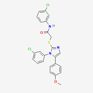 N-(3-chlorophenyl)-2-((1-(3-chlorophenyl)-5-(4-methoxyphenyl)-1H-imidazol-2-yl)thio)acetamide