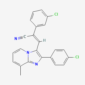 (Z)-2-(3-chlorophenyl)-3-[2-(4-chlorophenyl)-8-methylimidazo[1,2-a]pyridin-3-yl]-2-propenenitrile