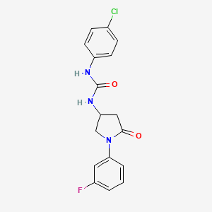 1-(4-Chlorophenyl)-3-[1-(3-fluorophenyl)-5-oxopyrrolidin-3-yl]urea