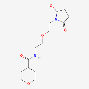 molecular formula C14H22N2O5 B2730887 N-(2-(2-(2,5-dioxopyrrolidin-1-yl)ethoxy)ethyl)tetrahydro-2H-pyran-4-carboxamide CAS No. 2034615-17-1